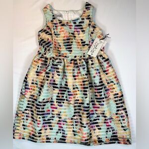 NWT PIPPA & JULIE Girls’ Floral Fit & Flare Sleeveless Textured Dress Size 12